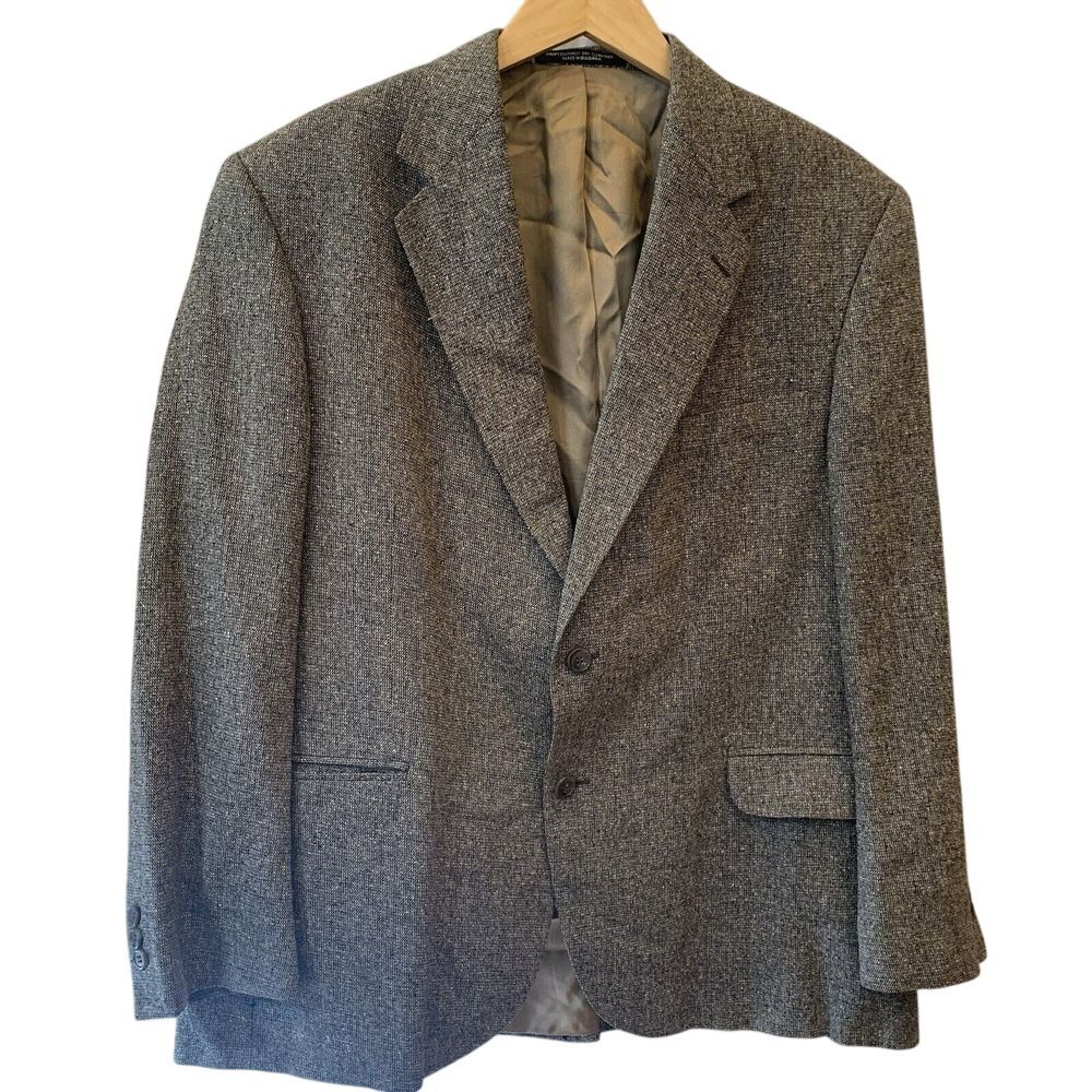 EUC Croft Barrow‎ Mens Sport Coat 2 Button Gray Blazer Jacket Size 44R